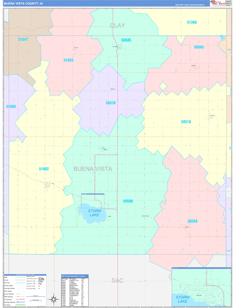 Buena Vista County, IA Zip Code Map